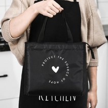 마녀플랜트 미니 보온가방 도시락가방 보냉가방, 블랙하트