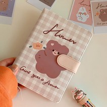 떨샵 다이어리 수첩 다꾸 다이어리꾸미기 6공다이어리 만년형, 체크프렌즈(베이지)