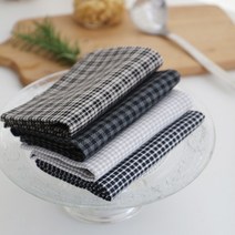 [윤자매네] 일본 포그린넨 잔테크 키친크로스 주방타올(4type), 빈티지체크