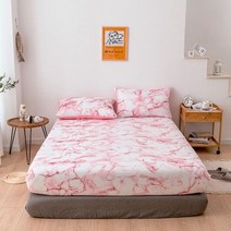현대 패션 대리석 인쇄 매트리스 커버 킹 퀸 트윈 크기 장착 시트 1pc 매트리스 보호대 커버 + 2pcs 베개 케이스
