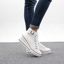준디자인 6cm 키높이 여성 캔버스화 무지 스니커즈 발편한 통굽 운동화 캠퍼스화 슬립온 푹신한 쿠션 신발 여자