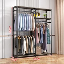 옷방 드레스룸 틈새 코너 행거 거실 북유럽 옷걸이 랙 스탠드 금속 침실 코트 선반 부티크 포르테 Vetemen, 06 160cm No curtain