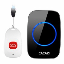노인호출기 독거노인비상벨 무선비상벨 식당호출벨CACAZI-스마트 홈 무선 호출기 초인종 노인 환자 비상, 07 1 sos 1 receiver_01 미국