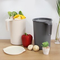 음식물쓰레기통 2L 3컬러 위생적인 밀폐형 음식물 쓰레기통 원룸소품 집꾸미기 생활템 신혼라이프 음식물통 음쓰통, 단품