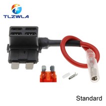 12V 미니 소형 중형 자동차 퓨즈 홀더 추가 회로 탭 어댑터 10A 마이크로 표준 ATM 블레이드 포함, 07 T Standard_02 2A