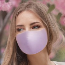 부드러운 파스텔 구리사 항균 수십번 세탁가능한 숨쉬기 편한 패션마스크, L, 이니셜프린트 없음, 804 퍼플파스텔