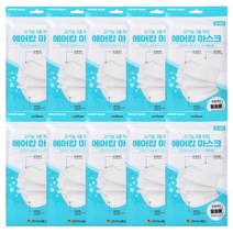 이너웍스 에어캅 3중차단 일회용마스크 5매입(성인용 흰색)10개, 단품