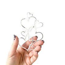 금당물산 우수 신제품 러브 모양 웨딩 케이크 토퍼 골드 실버 하트 아크릴 기념일 생일 파티 장식, 02 2