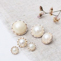 짱패브릭 꽃잎진주단추(10개), 21mm