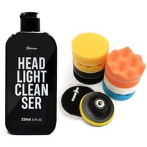 드라이뷰 헤드라이트 클렌저 전조등 라이트 복원 복원제+드릴광택페드 세트, 헤드라이트+광택패드 4인치세트
