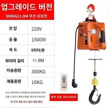 소형 전기 전동 호이스트 220v 유무선 리모콘 천장 전동크레인, 단일사이즈, 300kg(무선)