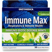 미국 직구 Enzymedica Immune Quick Melt Mint Max 30count 1pack, 수량, 상세참조