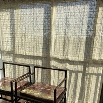 빈티지 순면 스탠드식 반투명 가벼운 미국 수공 레이스커튼