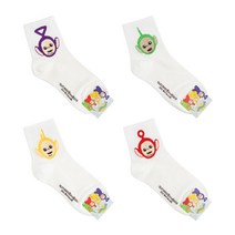 KISS SOCKS 여자중목 패션 라이센스 캐릭터양말 텔레토비 둥둥로고 4종 색상선택