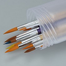 플라스틱 원통 필통 붓통 색연필 케이스 미술도구정리함 붓집 보관함, 기본