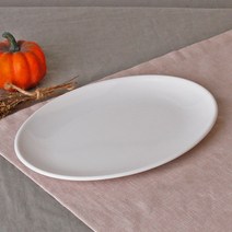 백지 한식 타원접시 19.5cm 업소용 식당 멜라민 그릇 식기
