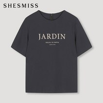 [쉬즈미스] [22SS]JARDIN 래터링 반팔 블라우스_SWWBLM22020_DG