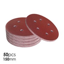 50pcs 6 150mm 사포 알루미늄 산화물 목재 샌딩 종이 연마 디스크 후크 및 루프 그릿 60 80 120 180 240, CHINA_Grit 240
