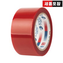 박스테이프 라바타입 OPP 투명 칼라 동양 테이프, 폭50 길이50, 1개, 적색