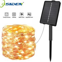 솔라 홀리데이 스트링 페어리 조명 방수 야외 화환 태양광 전원 램프 정원 장식용 크리스마스 200LED 300 LED, WHITE, 4PCS, 12M 100LED