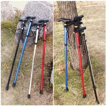 카본등산스틱 캠핑용 하이킹 접이식스틱 노르딕 워킹, 알루미늄 합금 파란색