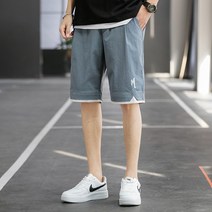 kirahosi 여름 가을 남성 캐주얼 반바지 와이드 아이스 5부 바지 비치 남바지