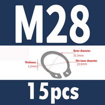 304 스테인레스 스틸 샤프트 스냅 링 A 형 카드 M3-M72 2-200 개, 25 15pcsM28