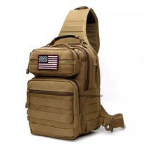 Military Tactical Chest Bag Single Shoulder Messenger Bags Outdoor Camouflage Travel Backpack Men Wo, [04] tan with USA  flag