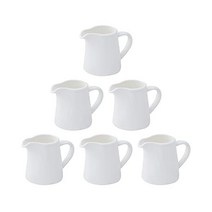 TAMAYKIM 3 oz Ceramic Cream Jugs Mini Creamer Pitcher White Porcelain Classic Creamers for Coffee, 4.5 oz - 6 pack
