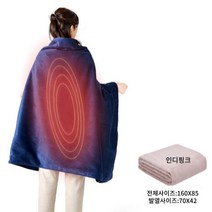 USB 발열담요 온열담요 발열이불 전기담요 캠핑 낚시 휴대용 무릎 차량용 극세사 사무실, 인디핑크 베이스160x85