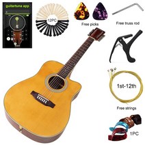 41 인치 어쿠스틱 기타 12 현 포크 고광택 스프루스 우드 탑 매트 마감 EQ 추가 가능, 08 M5 guitar no EQ_01 40 인치