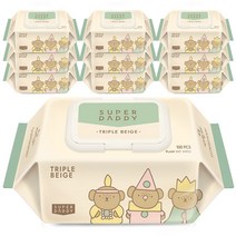 슈퍼대디 NEW 미피 콜라보 트리플 베이지 캡형 100매 10팩 대용량 아기물티슈., 5.트리플 베이지 100매 10팩