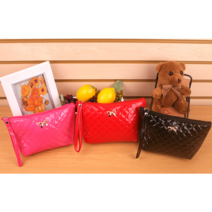 JH굿즈 리본 에나멜 파우치 (핫핑크/레드/블랙) 리본파우치 여행용파우치 화장품파우치 미니파우치 패션파우치