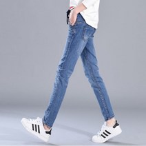 가바바 여성 청바지 스트라이프 컬러 허리밴딩이 포인트 데일리 데님 바지 G39063