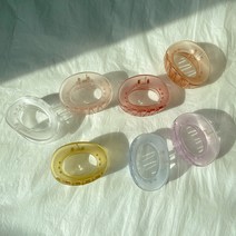 불투명 둥근 헤어 집게핀