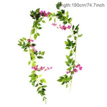 인조잎사귀 인조나뭇잎 조화넝쿨 2m 인공 꽃 장미 아이비 덩굴 웨딩 장식 리얼 터치 실크 플라워 스트링, 16 1pcs 190cm