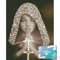 신세리티 보석십자수 액자 DIY 세트 캔버스형 큐빅비즈 40 x 50 cm, 1세트, SC011. 소녀의 기도