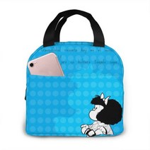 Mafalda 점심 가방 아이 여성 절연 휴대용 방수 피크닉 Coole 아침 식사 학교 재사용 식품 도시락 상자, 7