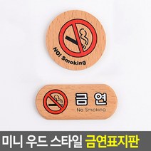 미니우드 금연/NO Smoking 디자인문패 이쁜간판 카페, 원형