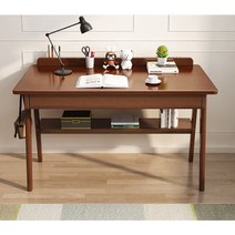 제이리빙 고무나무 1인용 원목책상 선반형