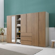 동서가구 이즈 클래스 2800 옷장 세트 전신거울 DF923163, 네이비