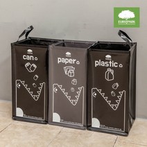 크릉이 대용량 재활용 분리수거함 블랙 휴지통 쓰레기통 54L, 단품