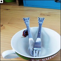야외캠프 자주사용 손님초대 꽃무늬프린팅 과일티포크 미니티스푼, 티포크