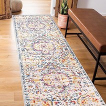 Rugshop 빈티지 디스트레스드 보헤미안 러너 러그 61 x 221cm(2 7피트) 멀티 396630, Multi Color