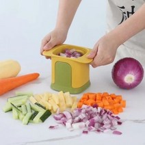 깍두기 기계 무 써는 업소용 야채 절단기 양파 다이 싱 인공물 감자 튀김 스트립 커터 당근 햄 곡물 절단 가정용 오이, YELLOW
