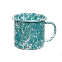 크라운캐년 스타일 에나멜 법랑 큰 머그컵, 민트, 1개