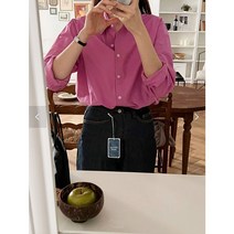 기본면 코튼 컬러 파스텔 봄 핑크 기본핏 데일리 남방 셔츠