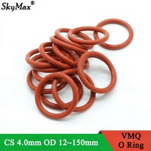 가스켓 호환 부품 기계 오링 10Pcs 빨간색 실리콘 링 CS 4mm OD 12 ~ 150mm O 학년 고무 O-링 VMQ 구색 hvac 도구, OD 110mm ID 102mm, Red, CS 4.0mm