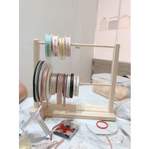 원목 리본걸이 꽃집용품 리본수납대 리본릴걸이 가정용 종이걸이 핸드메이드, 개, 2열 스탠드 40센티