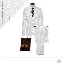 모던브릭 데이프 스트라이프 슬림핏 싱글 수트(봄가을)